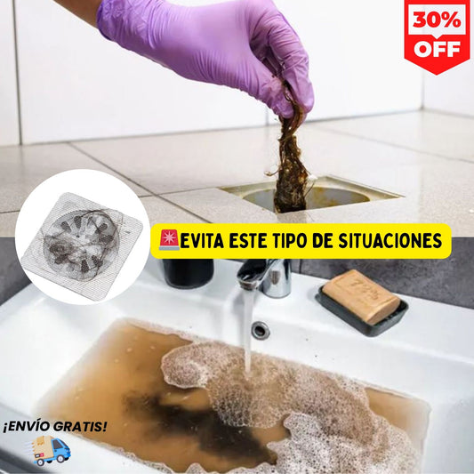 🚫 Stop Atascos – Filtro Adhesivo-🛑Atrapa pelos, residuos y bichos🧼